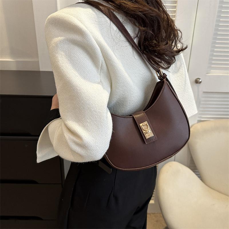 Простая сумка через плечо в стиле ретро 2024 года, новая зимняя сумка для женщин, сумка под мышкой, модная корейская версия, сумка-пельмень, женская сумка