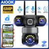 AIOOK Three Lens Camera WiFi HD 6MP IP CCTV Two Way Intercom PIR Detection Tracking Outdoor Waterproof Smart Camera V380 PRO