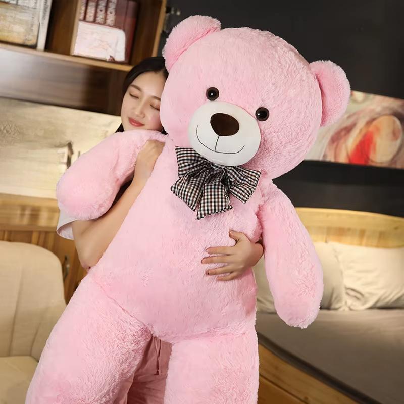 Giant 105cm Soft Teddy Bear Plush Toys White Pink Brown Bear Super Big Hugging Pillow Animal Cushion Children Birthday Gift