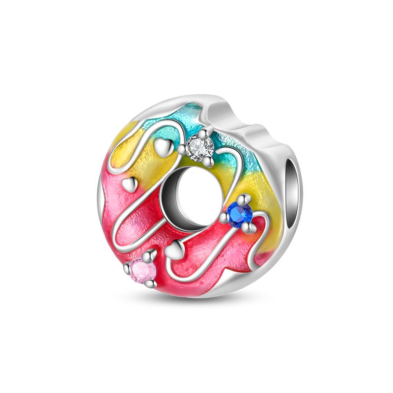 Copper Metal Color Coffee Cake Bread Ice Cream Afternoon Tea beer Charm Bead Components Pendant Bead Component Compatible With 3mm Authentic Original