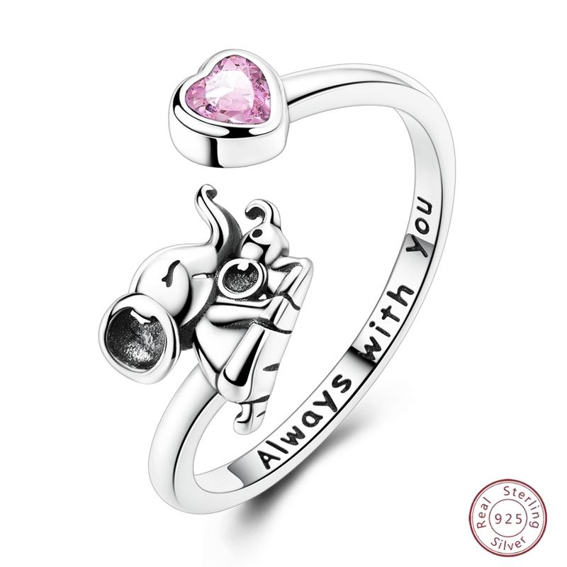New 925 Silver Open Ring Hollow Rose Infinite Love Simple Ring Women Wedding Engagement Party Jewelry Gift