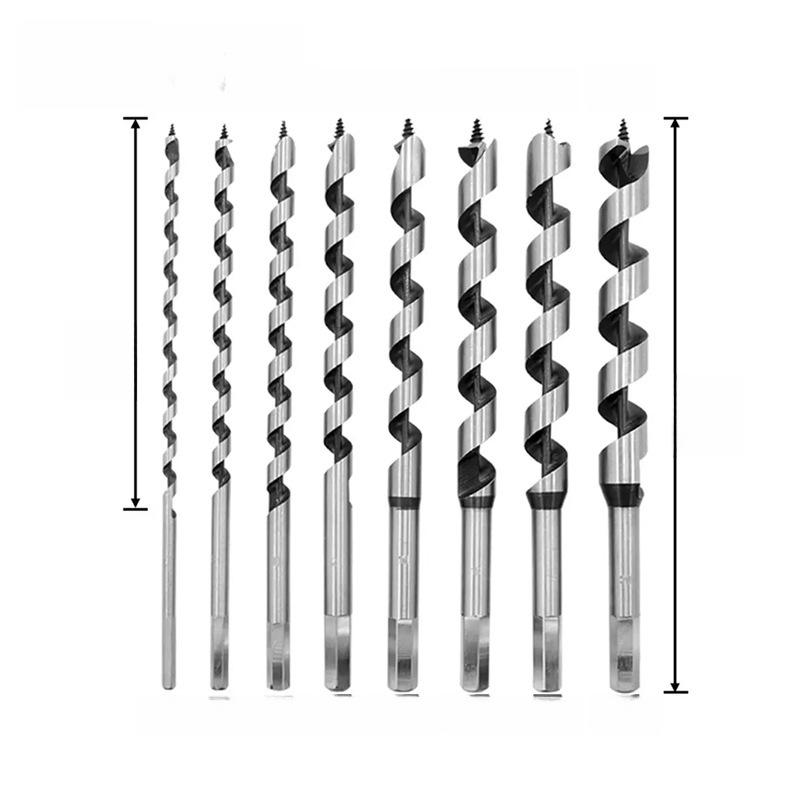 Набор из 8 спиральных сверл по дереву, длина 230 мм, 6-20 мм, для глубокого сверления отверстий