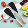 Wooden Handle Silicone Spatula Spoon for Multifunctional Kitchen Use