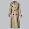 Retro Temperament Double-breasted Medium and Long Trench Coat Women's Early Spring New Small Coat