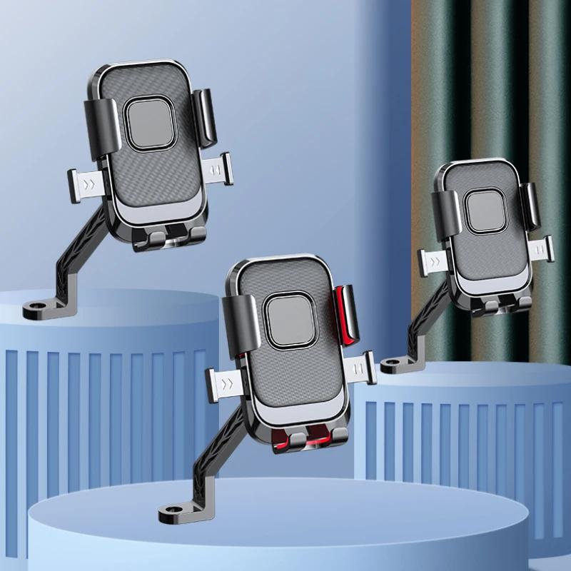Мотоциклы Велосипеды Держатель для телефона Свободное вращение Кронштейн для навигации мобильного телефона для езды Ударопрочный для iPhone Xiaomi Samsung