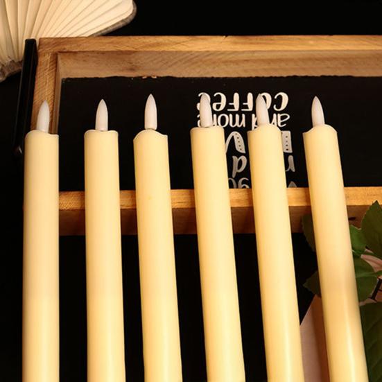 6Pcs Flameless Taper Candles Battery Operated Window Fake Candles with Remote Control Flickering LED Candles for Holiday Wedding Home Decor