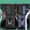 Armor Keysion Shockproof For Case Oppo A60 Slide Push Pull Camera Lens Protection Ring Stand Phone Back Cover For Oppo A60 4g