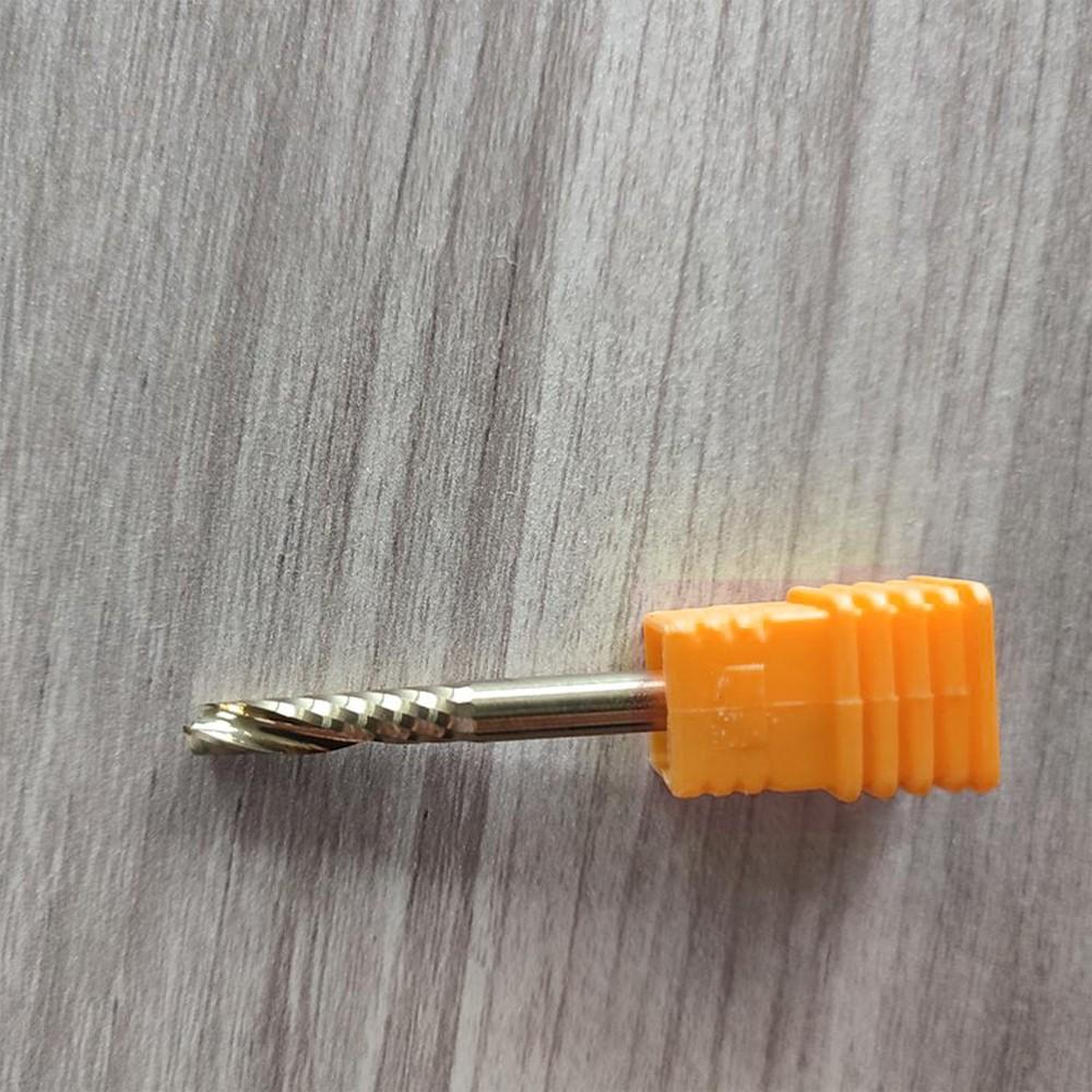 2Pcs Single Flute Spiral End Mill Carbide Router Bits for Aluminium Board 4*22mm