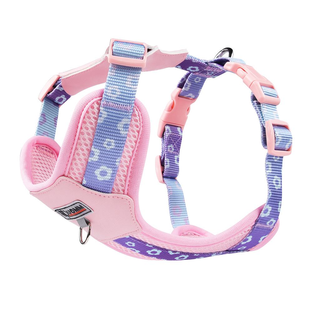 Dopamine Dog Harness Small & Medium Outdoor Dog Harness Gradient Print Pet Leash Set Comfortable and breathable