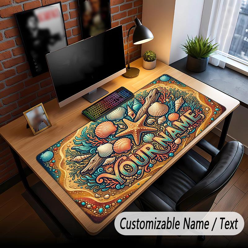 Fish Ocean Theme Custom Mouse Pad Personalized With Name Text Customized Desk Mat For Office Home Decor