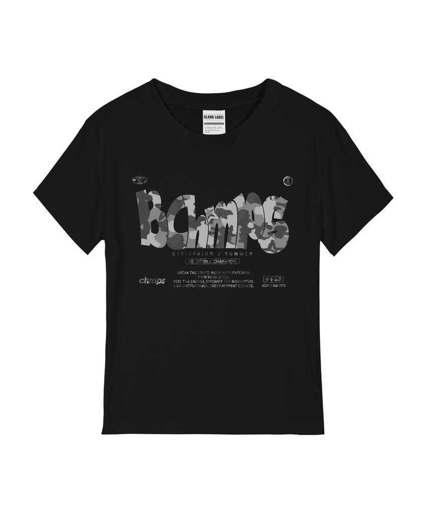 BORN CHAMPS [4 цвета] Смелый камуфляж Motion Camo Женская стандартная футболка с коротким рукавом