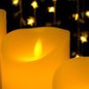 3Pcs LED Flameless Candles Outdoor Real Wax Candle with Remote Control Indoor Battery Operated Flickering LED Pillar Candles