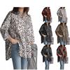 2024 Spring Fashion: European & American Long-Sleeve Printed Lapel Tops for Office Ladies