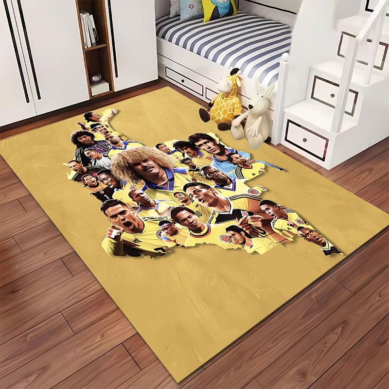 Colombian Football Legends Carpet suitable as a non-slip mat for the living room or bedroom sofa