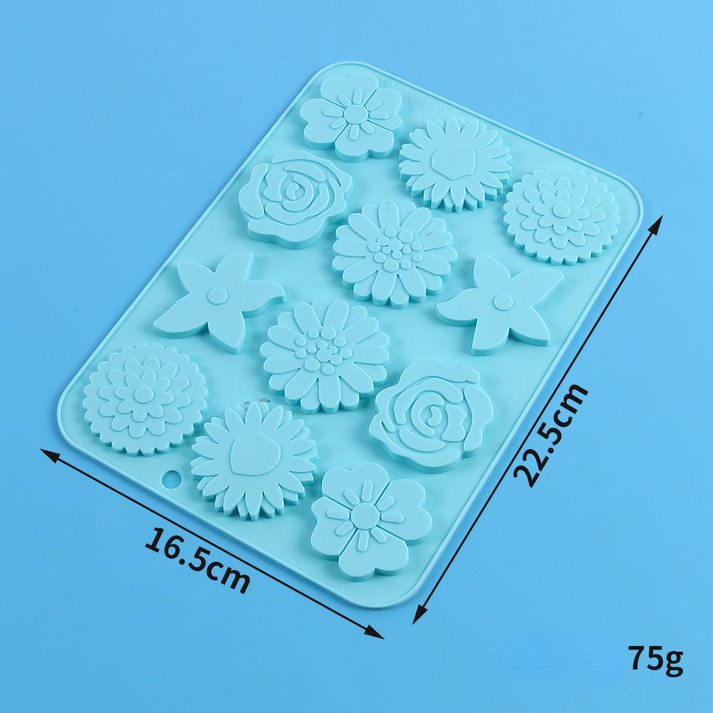 Многосекционная силиконовая форма для шоколада «Цветок», конфета, печенье, желе, форма для украшения торта, форма «Сделай сам», форма для мыла в виде цветка, форма для льда