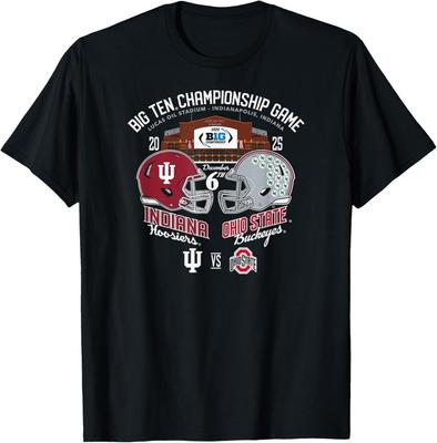 Футболка с надписью Indiana vs Ohio State Big Ten Championship 2025