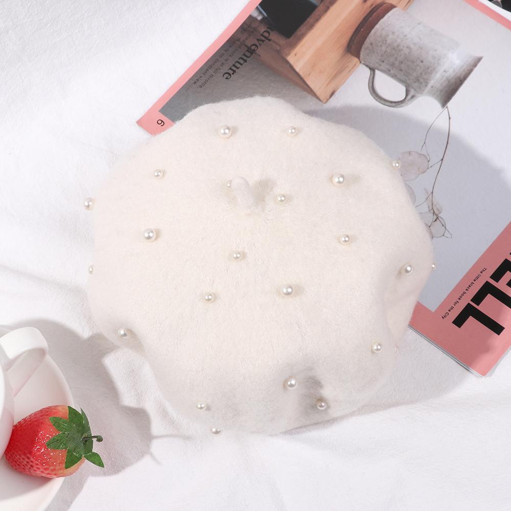 Детские Аксессуары Жемчужные Теплые Детские Шапки Берет Шляпа Шляпы для Девочек Головные Уборы