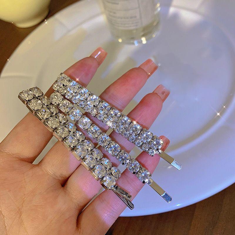 Набор блестящих хрустальных заколок для волос, заколки-невидимки со стразами в виде цветов, милые элегантные заколки-невидимки, шпильки, женские аксессуары для волос