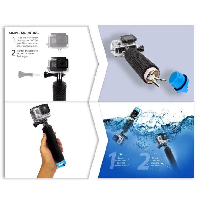 Плавающая в воде рукоятка для крепления на ручку, поплавковые аксессуары для Gopro Hero 13 12 11 9 8 7 5 xiao Yi 4K Sjcam DJI Osmo Action Camera