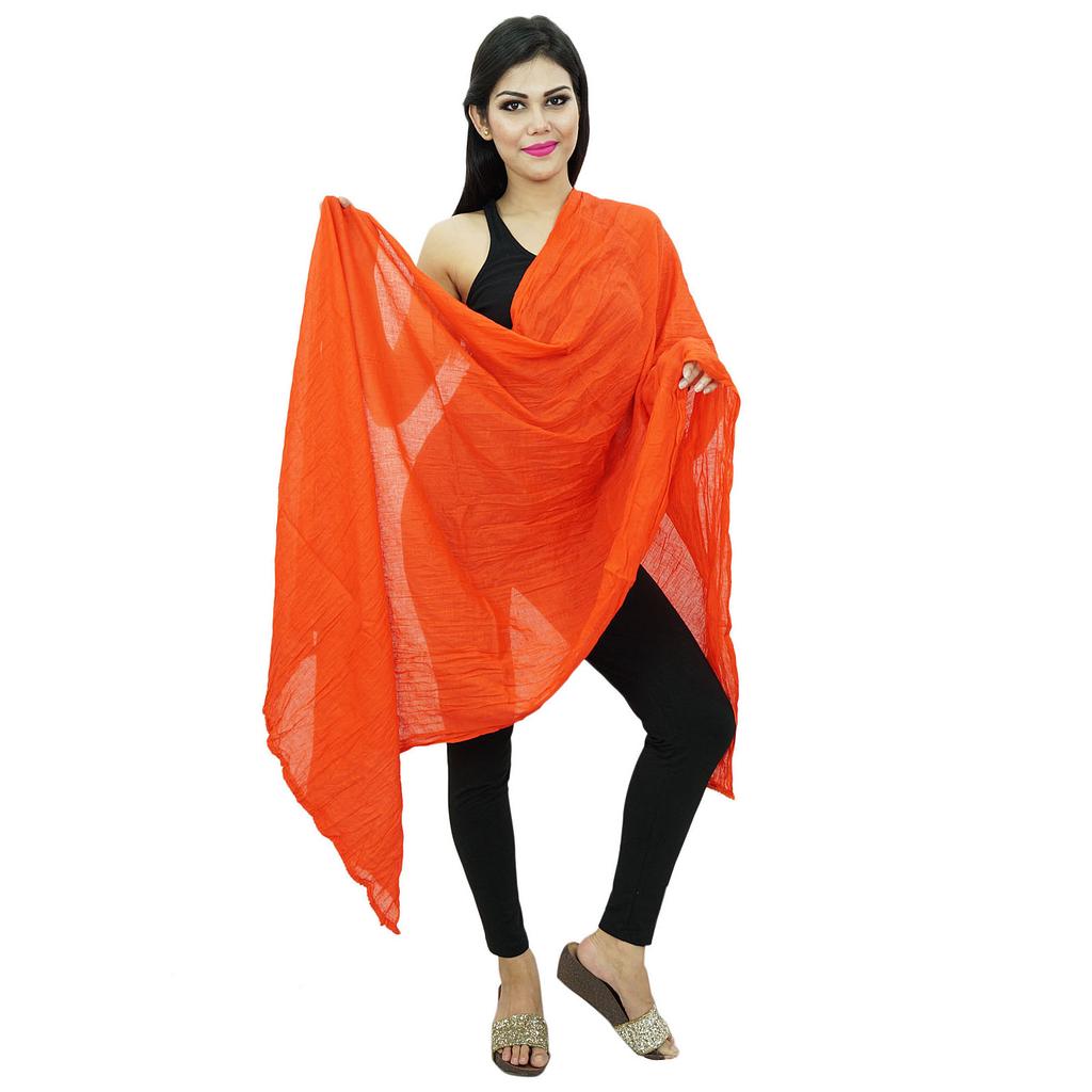 Long Cotton Voile Dupatta Stole Women Neck Wrap Indian Scarves Chunni