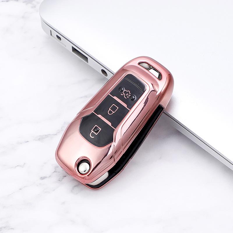 Для Ford Fusion Fiesta Escort Mondeo Everest Ranger S-Max Kuga 2 Модный ТПУ автомобильный складной чехол для ключей чехол-мешок чехол брелок для ключей протектор