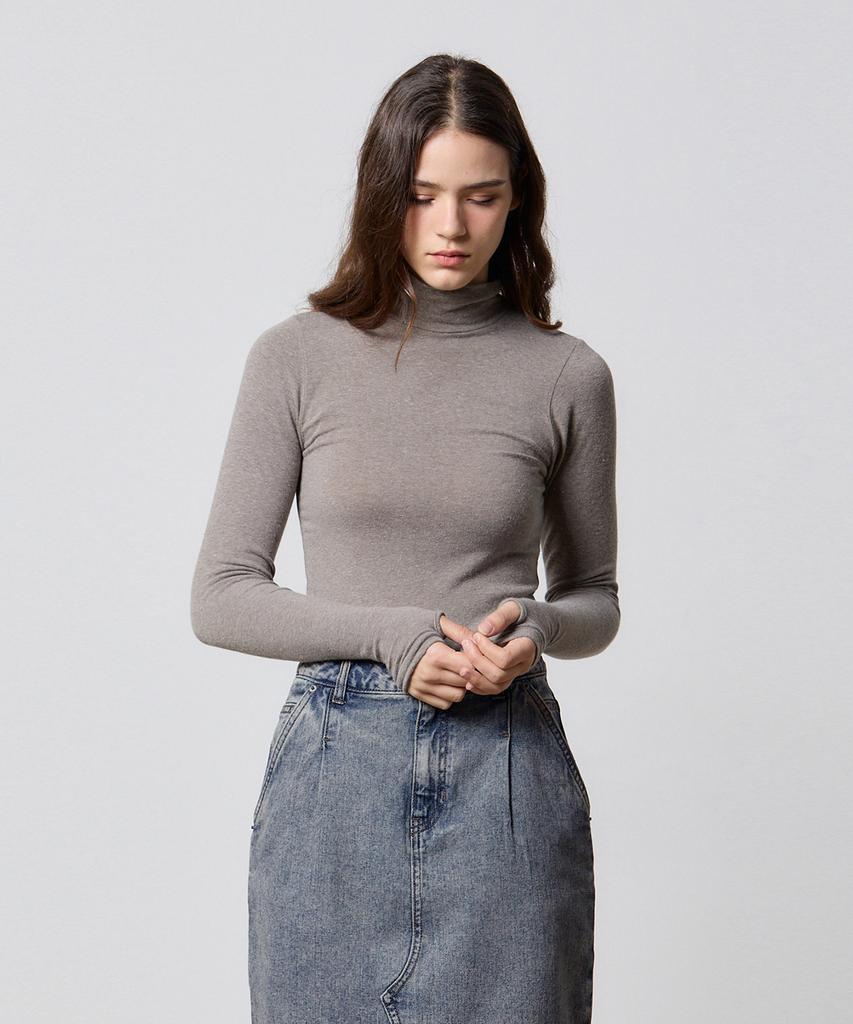 RYUL+WAI Warmer Angora High-Neck Top Brown F5