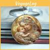Virgin Mary Blessed Artistic Round Keyring Keychain For Faith Gifts Inspiration