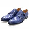 Men's Loafers Leather Shoes Double-breasted Python Pattern Men's Casual Shoes Formal Wear Office Business Leather Men's Shoes