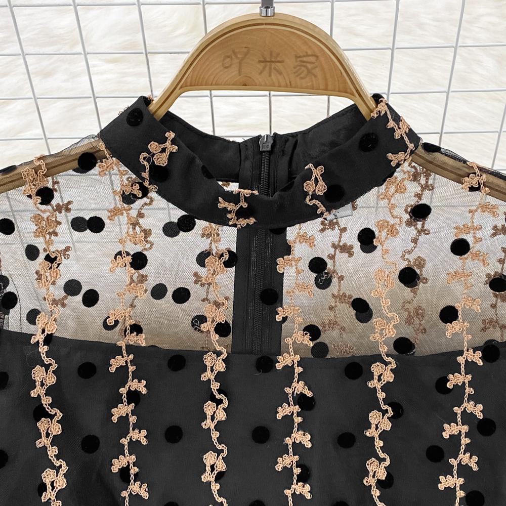 Summer Light Mature Style Socialite Wrap Hip Skirt Stand Up Collar Short Sleeved Fake Two Piece Medium Length Dress