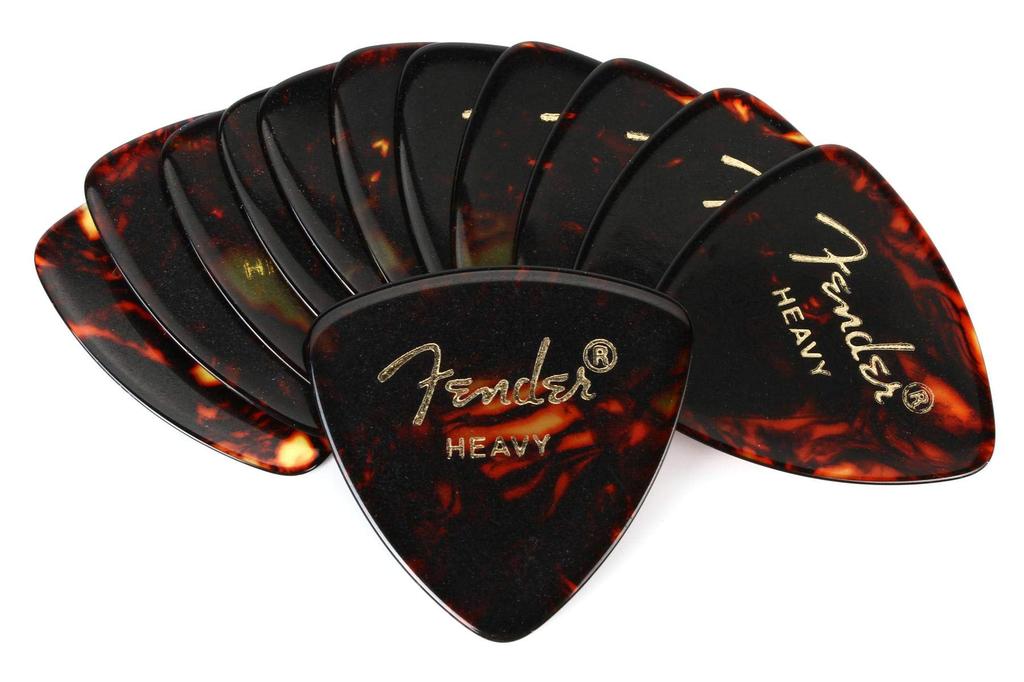 Fender 346 Shape Classic Celluloid Picks 12 Heavy - Count,