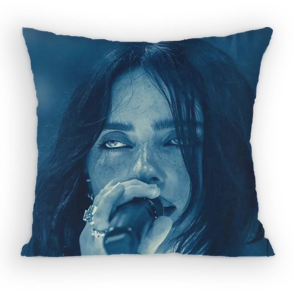 Наволочка Billie Eilish Синяя Диван Гостиная Спальня Изголовье Спинка Подушка Квадратная Подушка Время Сна