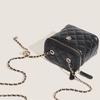 Xiaoxiangfeng Cross-Border Hot-Selling New Black and Gold Chain Bag Camellia Quilted Women's Shoulder Crossbody Bag