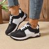Fashion Casual Patchwork Sport Sneaker Women 2025 Summer Soft Thick Bottom Lace Up Vulcanize Shoes Women Comfortable Non Slip Shoes