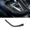 Настоящее углеродное волокно для BMW F80 F82 F83 M3 M4 2014-2018 Автомобильные полоски L-образной формы по бокам рычага переключения передач, накладка панели, аксессуары для интерьера