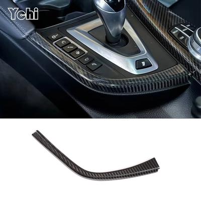 Настоящее углеродное волокно для BMW F80 F82 F83 M3 M4 2014-2018 Автомобильные полоски L-образной формы по бокам рычага переключения передач, накладка панели, аксессуары для интерьера
