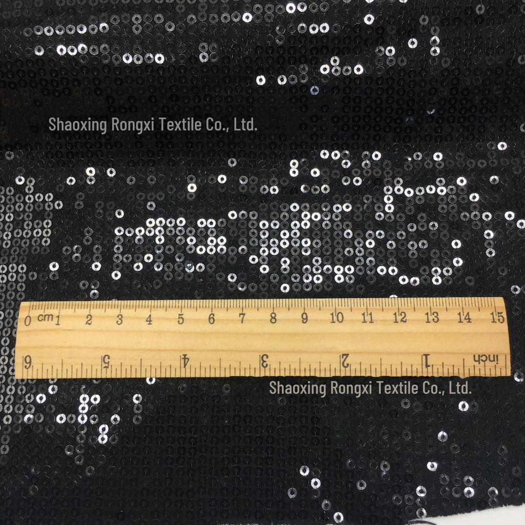 3mm Stripe Elastic Sequin Fabric for Spring/Summer Women's Dress