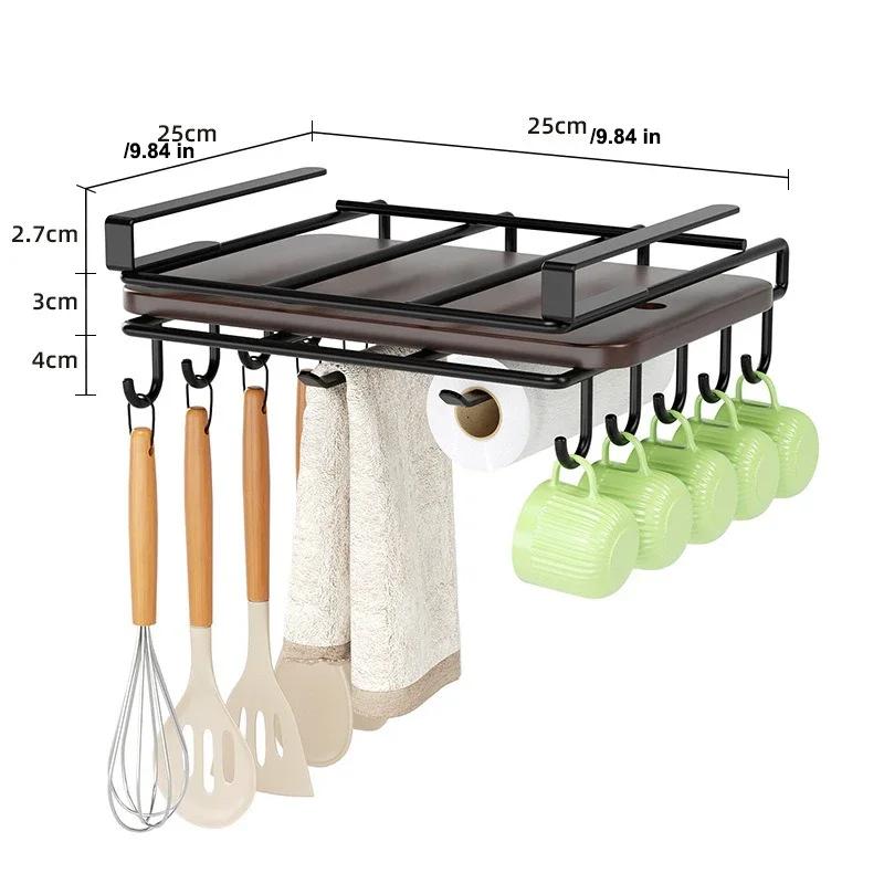 Kitchen Non-punching Multi-functional Pot Lid Cutting Board Placement Storage Rack Cabinet Hanging Cabinet Lower Hanger KTY