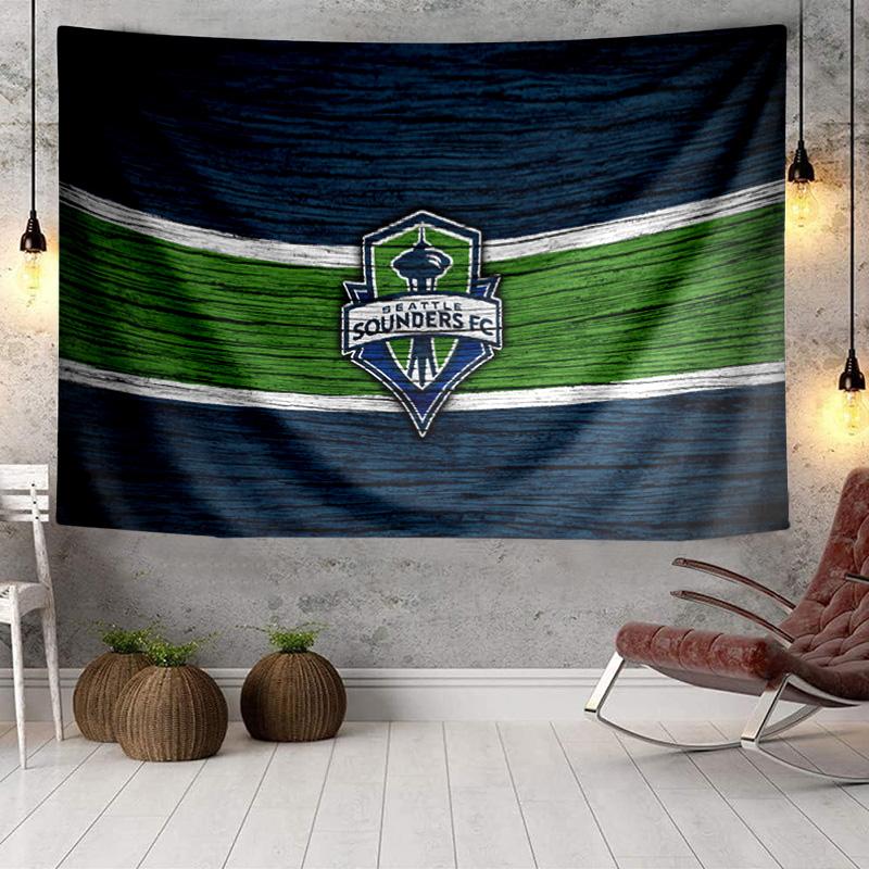 1PC Seattle Sounders Fc Crest Tapestry Hanging for Bedroom,Livingroom, Playroom,Decor Art Room Wall Tapestry Holiday and Birthday Gifts