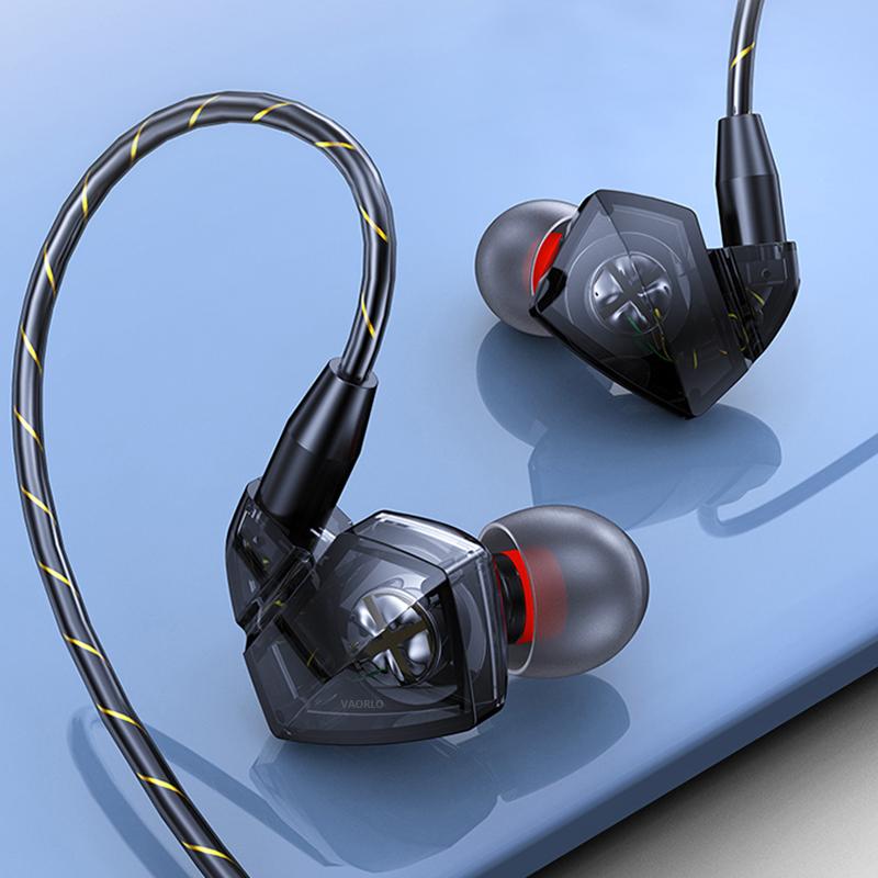 Стерео наушники внутриушные с усиленным проводом и встроенным микрофоном