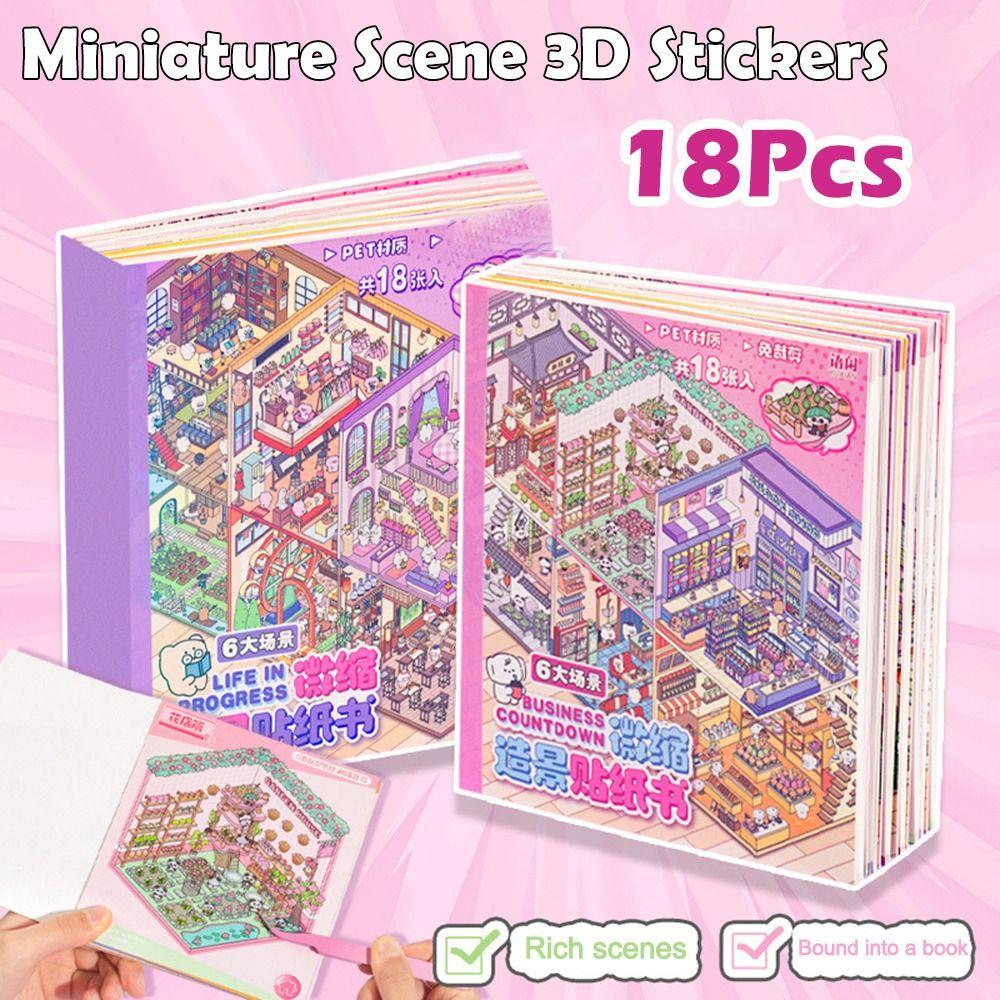 18 шт. 3D визуальная укладка наклеек Capybara наклейка для блокнота новая пейзажная наклейка книга детский подарок