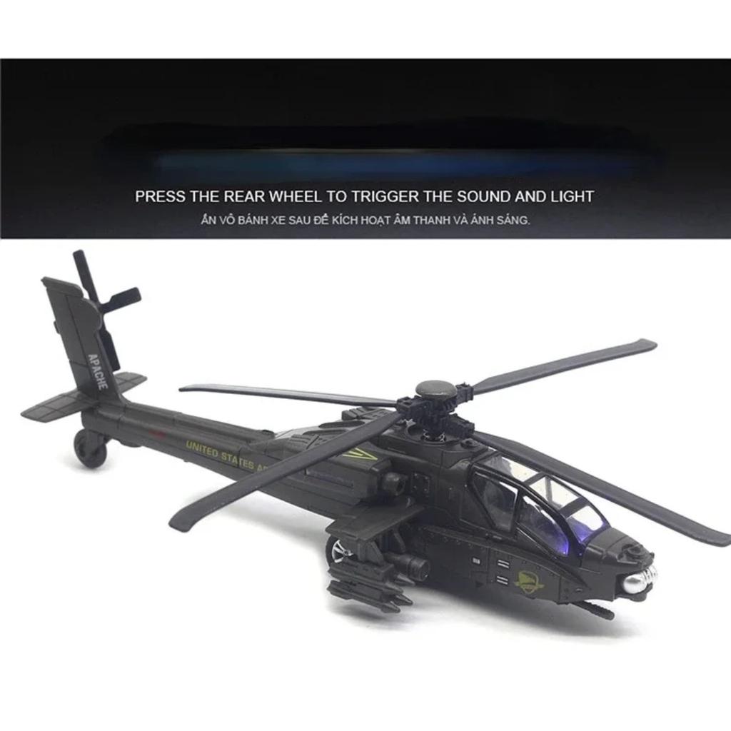 Модель вооруженного вертолета Apache Акустооптическая Модель военного самолета Игрушка Украшение Подарок FJ16