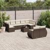 VidaXL Garden Lounge Set with Cushions 10 Pcs, Sofas with Backrest, Furniture Set, Patio Terrace Furniture, Brown 3221832