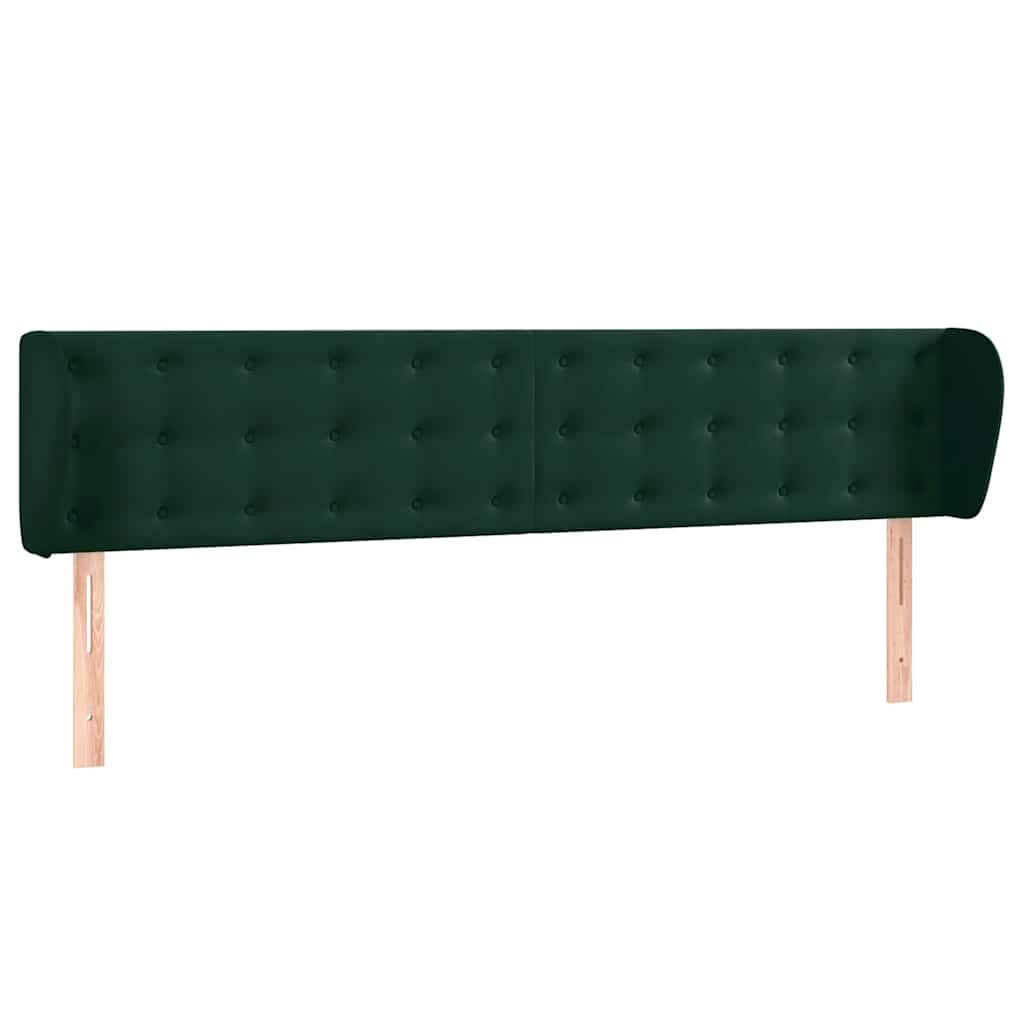 Headboard with Ears Dark Green 163 x 23 x 78 88 cm Velvet