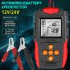 Тестер аккумулятора Инструмент для тестирования Автомобильный мотоциклетный тестер аккумулятора 12В 24В Цифровой SOH SOC CCA Измерение IR для автомобиля грузовика