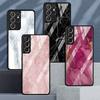 Роскошный стеклянный чехол с мраморным узором для Samsung Galaxy S22 S20 FE S21 Plus, чехол для телефона S10 5G S9 Note 20 Ultra 10 Lite Shell