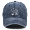 classy savage side" Print Snapback Baseball Cap, Flat Cap Headwear Raw Brim Breathable Curved Brim Adjustable Sun Hat
