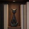 Cat Desk Decor 3D Printed Meditating Figurine, Modern Abstract Sculpture with Cross-Legged Pose, Narrative Space Decoration Minimalist for Office