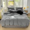 Solid Cotton Bedding Set For Boys with Sheet Duvet Cover Pillowcase Single Couple Bedsheet King Queen Double Twin Size Bed Linen