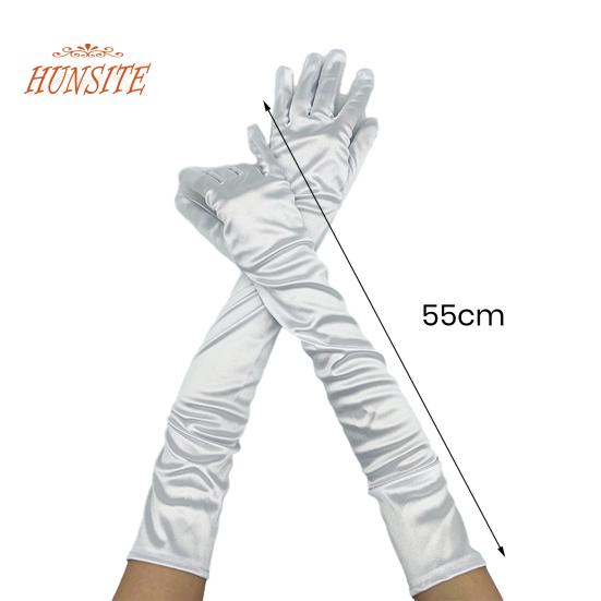 1 пара длинных перчаток, однотонные, супер мягкие, эластичные, устойчивые к выцветанию, женские перчатки для свадебной вечеринки, женские варежки, товары для вечеринок