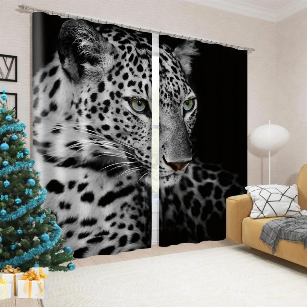 Красный цветок дикий тигр леопардовый оконные шторы жалюзи для гостиной детской спальни ванной кухни офиса двери домашнего декора2 шт.